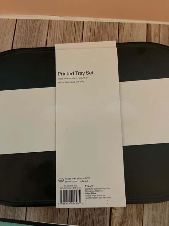 Room Essentials 3-Piece Printed Bamboo Melamine Tray Set - Picture 5 of 5